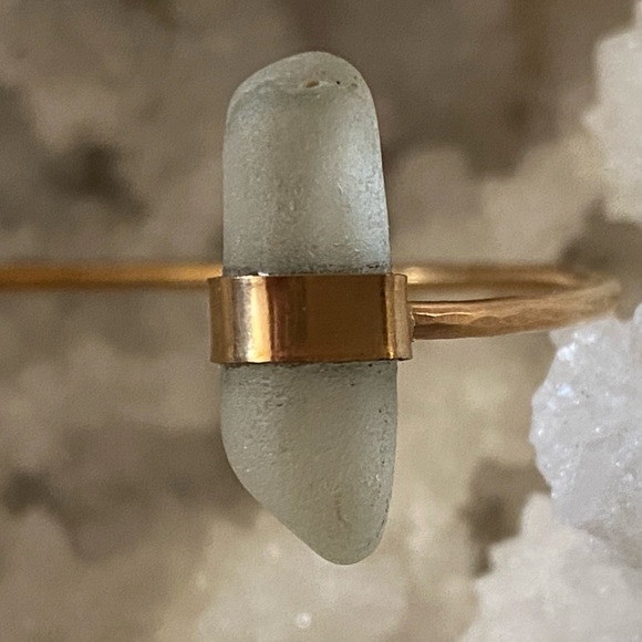 Double Terminal Seaglass Cuff - Picture 3 of 6